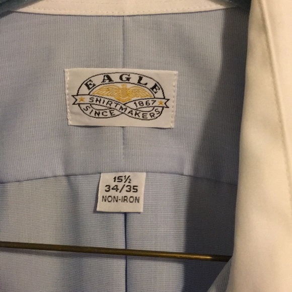 NWT Eagle Light Blue & White Collared Shirt - Picture 2 of 6